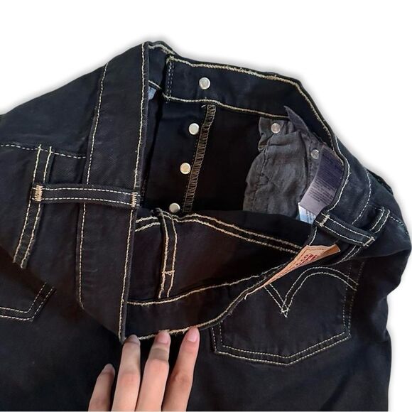 Levi’s 501 shorts high rise cutoff dark denim size 30 new - Picture 9 of 9